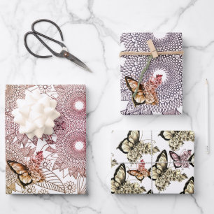 Benutzerdefinierte Farben Schmetterling Mandala Ge Geschenkpapier Set