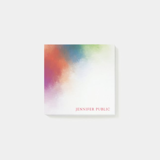 Benutzerdefinierte Farbenfrohe Abstrakt Elegant Te Post-it Klebezettel (Vorderseite)