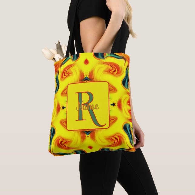 Benutzerdefinierte farbenfrohe Kunst-Monogramm Ihr Tasche (Von Nahem)