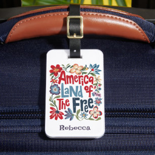 Benutzerdefinierte Farbige Florale Amerika Land de Gepäckanhänger