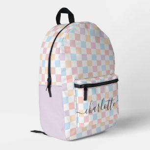 Benutzerdefinierte farbige Pastellfarben Prüfmuste Bedruckter Rucksack
