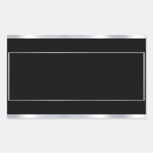Benutzerdefinierte Faux-Silber-Schwarze Elegante L Rechteckiger Aufkleber