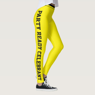 Benutzerdefinierte Feier Gelb-Schwarzes Monogramm  Leggings