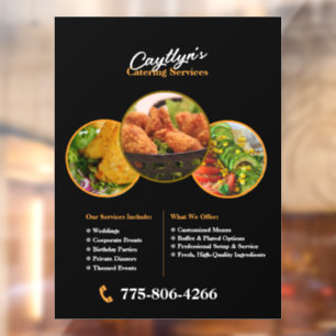 Benutzerdefinierte Fensterklammern für Catering-Di Fensteraufkleber