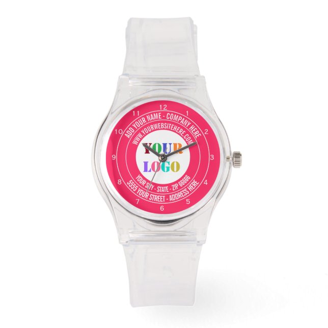 Benutzerdefinierte Firmenlogos und Text-Business-Ü Armbanduhr (Vorderseite)