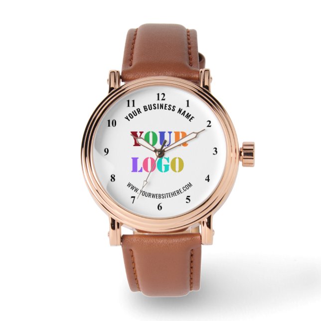 Benutzerdefinierte Firmenlogos und Text-Business-Ü Armbanduhr (Vorderseite)