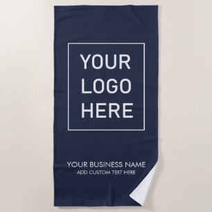 Benutzerdefinierte Firmenlogos und Textfirmen Navy Strandtuch