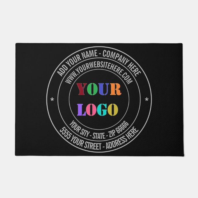 Benutzerdefinierte Firmenlogos und Textmarkierunge Fußmatte (Vorderseite)