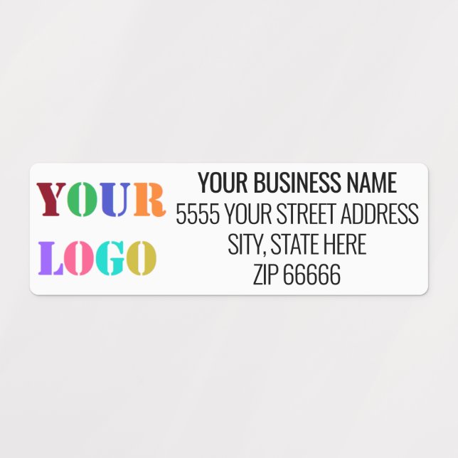 Benutzerdefinierte Firmenname-Adresse und Logo-Lab Etiketten (Design 1)