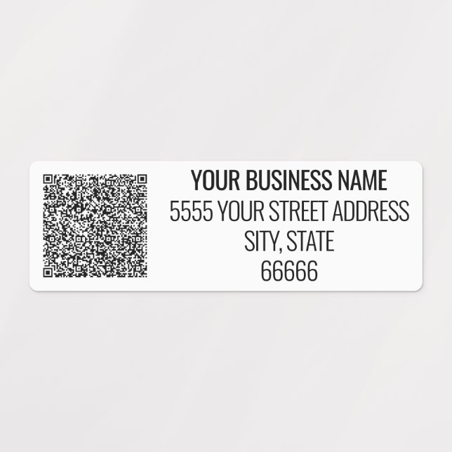 Benutzerdefinierte Firmennamen-Adresse und QR-Code Etiketten (Design 1)