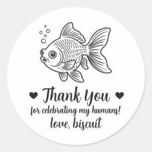 Benutzerdefinierte Fisch-Hochzeitsgunst-Sticker Runder Aufkleber