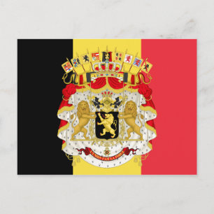 Benutzerdefinierte Flagge Belgiens Schwarz-Gelb-Ro Postkarte