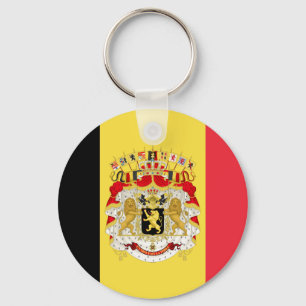 Benutzerdefinierte Flagge Belgiens Schwarzes Gelb  Schlüsselanhänger