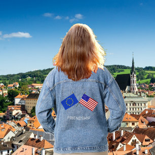 Benutzerdefinierte Flaggen von Europa und den Vere Jeansjacke