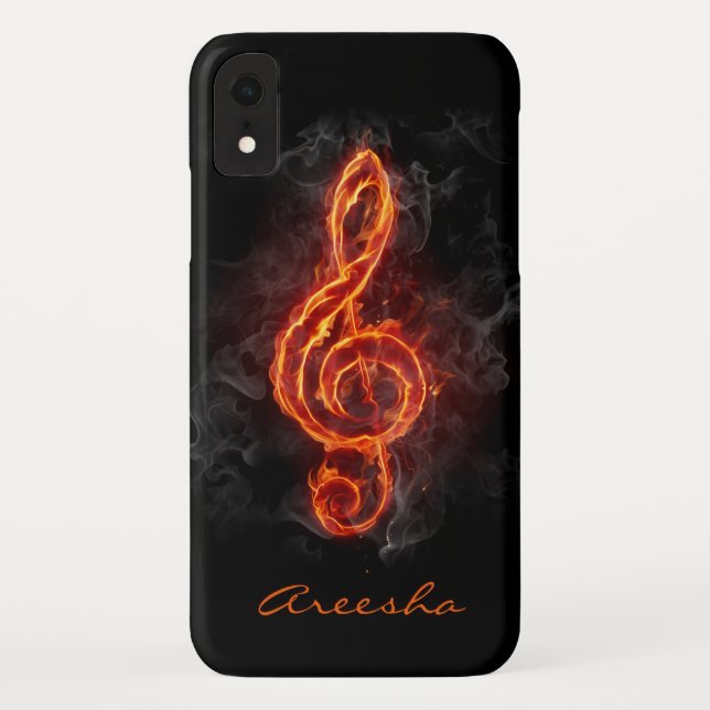 Benutzerdefinierte Flaming-Musiknote Case-Mate iPhone Hülle (Rückseite)