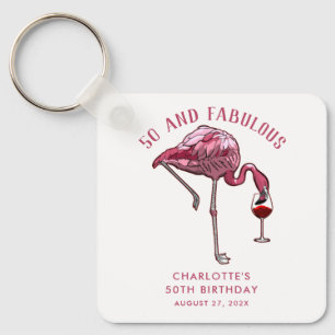 Benutzerdefinierte Flamingo-Geschenke zum 50. Gebu Schlüsselanhänger