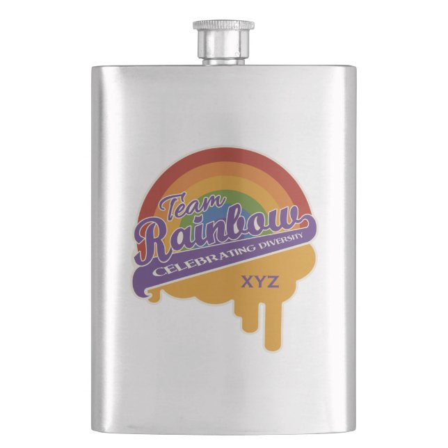 benutzerdefinierte Flasche mit Team Rainbow Flachmann (Vorderseite)
