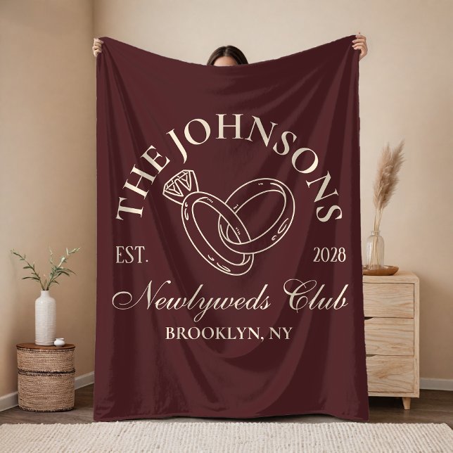 Benutzerdefinierte Flitterwochen-Decke, Geschenk f Fleecedecke (Bachelorette Party Gift for Bride, Personalized Wedding Anniversary Blanket Gift for Married Couple)