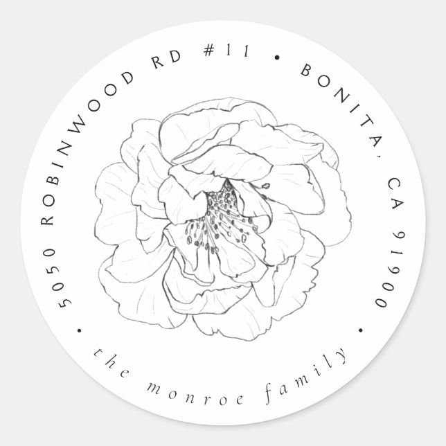 Benutzerdefinierte Floral-Mailadresse Runder Aufkleber (Vorderseite)