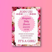 Benutzerdefinierte Florale Baby Shower in Rosa