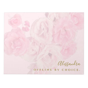 Benutzerdefinierte florale pastellrosa goldene ret notizblock