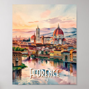 Benutzerdefinierte Florenz Duomo Kathedrale Wasser Poster