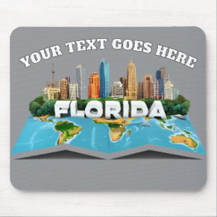 Benutzerdefinierte Florida-Karte & Skyline - Perso Mousepad