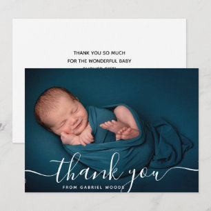 Benutzerdefinierte Foto Callligraphy Baby Tank You Ankündigung