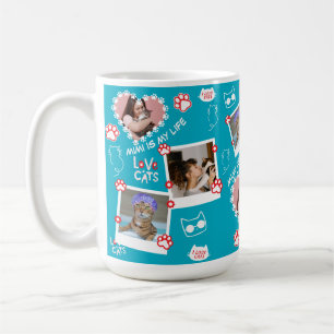 Benutzerdefinierte Foto-Cat-Oberfläche Collage Tas Kaffeetasse