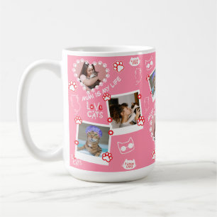 Benutzerdefinierte Foto-Cat-Oberfläche Collage Tas Kaffeetasse
