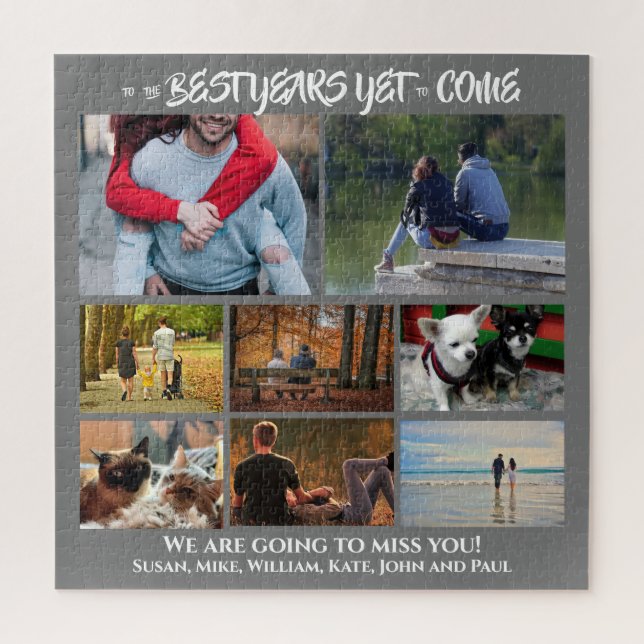 Benutzerdefinierte Foto-Collage | 8 Holzkohle grau (Vertikal)