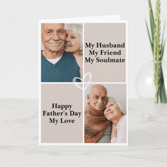 Benutzerdefinierte Foto Collage Card für den Vater Dankeskarte (Vorderseite)