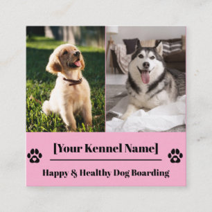 Benutzerdefinierte Foto Collage Dog Kennel Busines Quadratische Visitenkarte