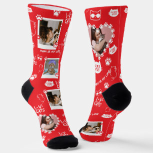 Benutzerdefinierte Foto Collage Socken mit Namen f