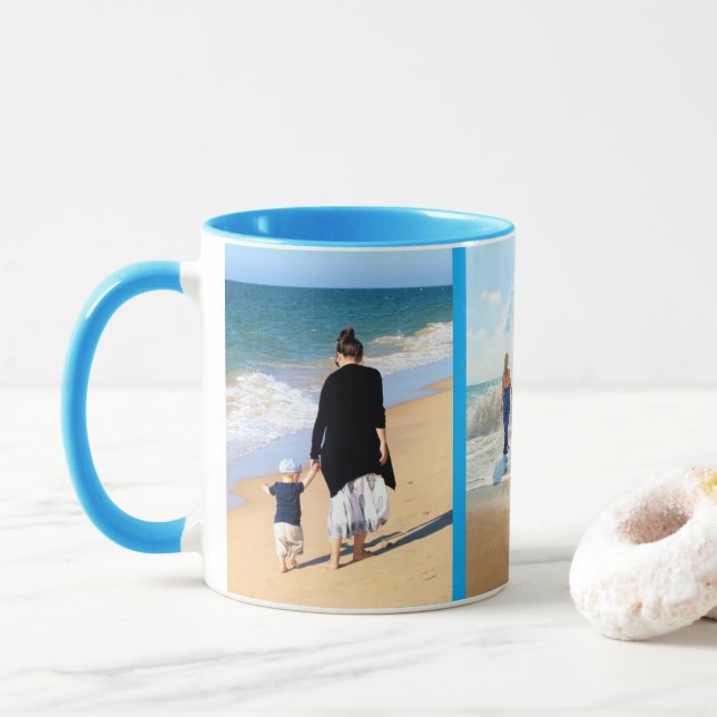 Benutzerdefinierte Foto Collage Tasse mit Ihrem Fo (Mit Donut)