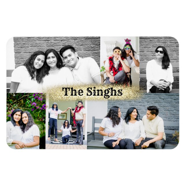 Benutzerdefinierte Foto-Collage von 6 Bildmagneten Magnet (Horizontal)