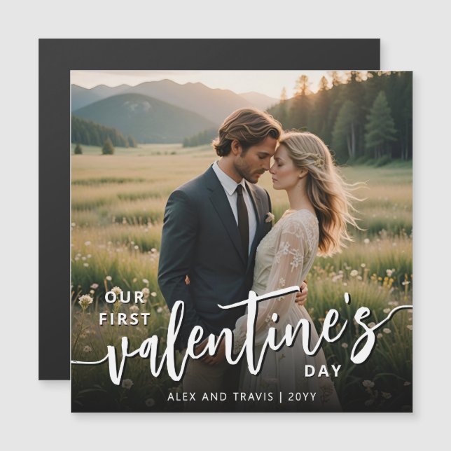 Benutzerdefinierte Foto Erster Valentinstag Magnet (Vorne/Hinten)