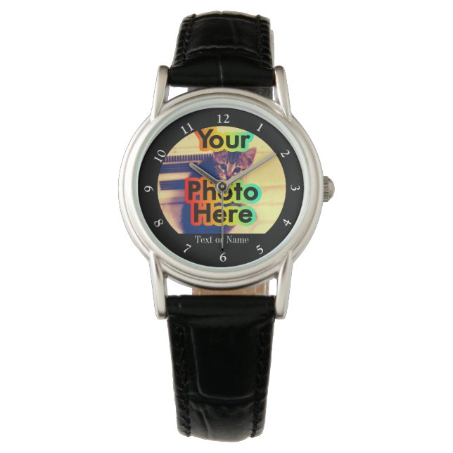 Benutzerdefinierte Foto-Frauenansicht mit Bild Armbanduhr (Vorderseite)