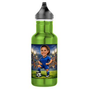 Benutzerdefinierte Foto-Gesicht Fußball-Star-Karik Edelstahlflasche