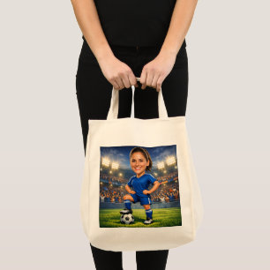 Benutzerdefinierte Foto-Gesicht Fußball-Star Karik Tragetasche
