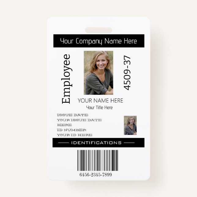 Benutzerdefinierte Foto-ID für Mitarbeiter - Siche Ausweis (Vorderseite)
