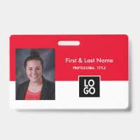 Benutzerdefinierte Foto-ID Red Minimal Einfache ID