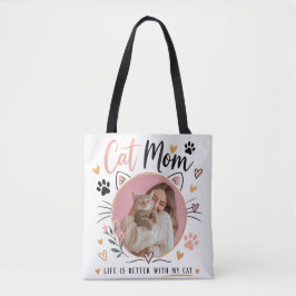 Benutzerdefinierte Foto Katze Mama Einkaufstasche Tasche