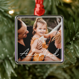 Benutzerdefinierte Foto-Kinder-Adoptionsankündigun Ornament Aus Metall