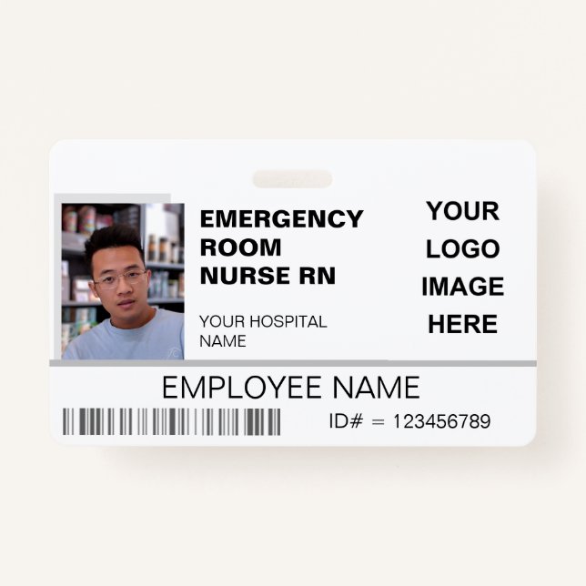 Benutzerdefinierte Foto-Krankenhauskennung mit Log Ausweis (Vorderseite)