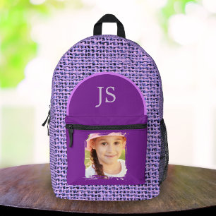 Benutzerdefinierte Foto Lila Mädchen Schulranzen M Bedruckter Rucksack