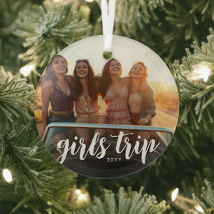 Benutzerdefinierte Foto Mädchen Reise Freunde Woch Ornament Aus Glas