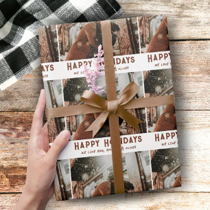 Benutzerdefinierte Foto-Moderne-Typografie Weihnac Geschenkpapier