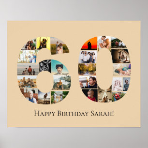 Benutzerdefinierte Foto-Montage zum 60. Geburtstag Poster