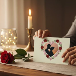 Benutzerdefinierte Foto- & Nachrichten-Rosen-Herz- Postkarte
